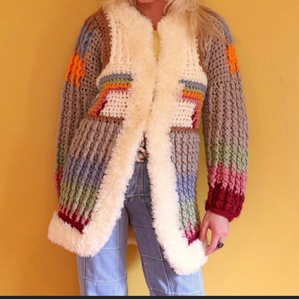 Vintage 1970s Buffums Boho Cardigan